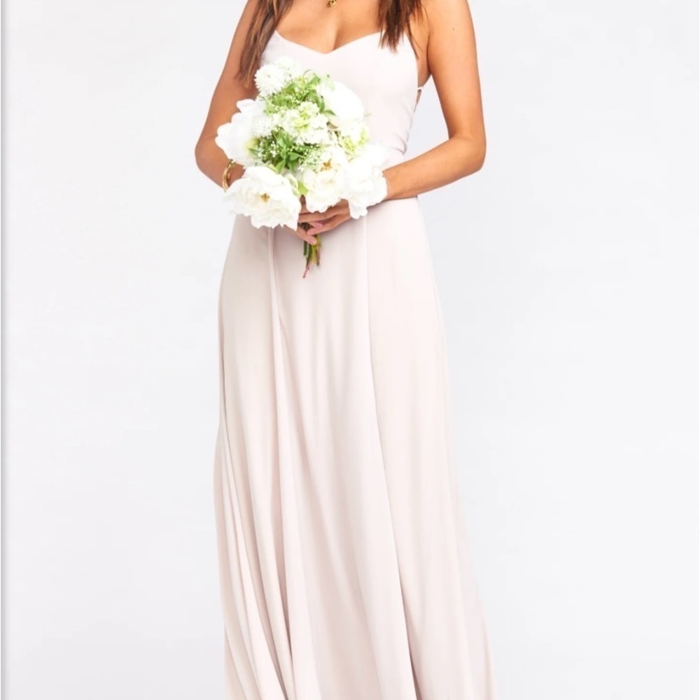 Show Me Your MuMu Godshaw Goddess Gown Dusty Pink Lace Up Back Size Medium - Picture 1 of 10